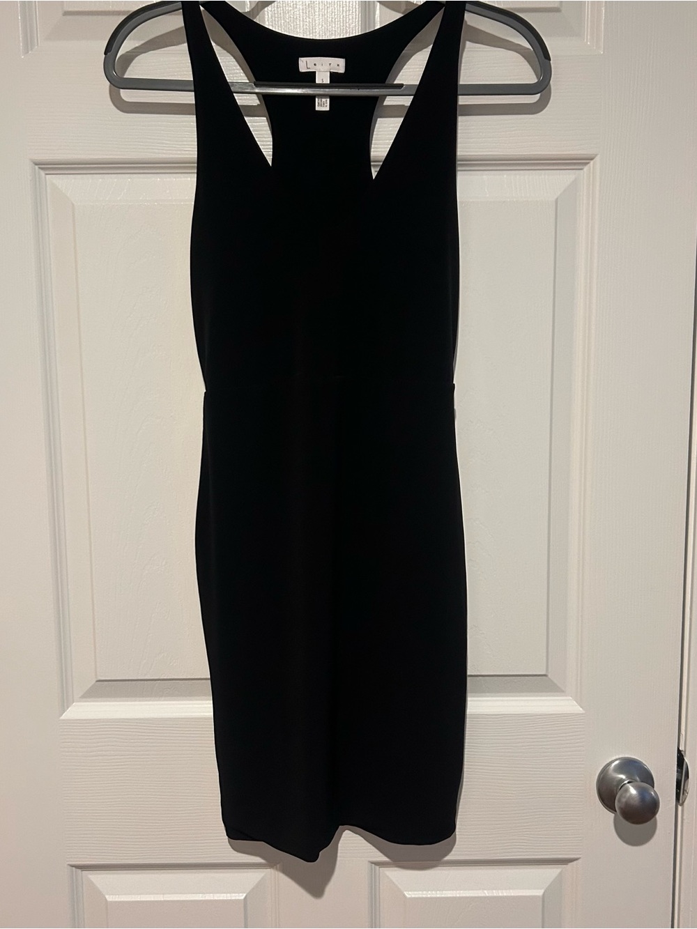 Leith for Nordstrom Black Racerback Tank Dress - Minimalist Cool Girl Style - Picture 2 of 10